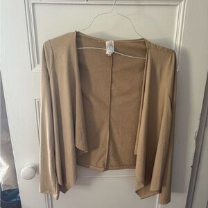 Discreet Tan Suede Cardigan